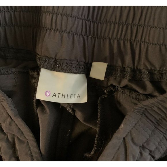 Athleta Womens Size 2 Attitude Black Pull On Pants Ruched Sides V7000 - Picture 5 of 5